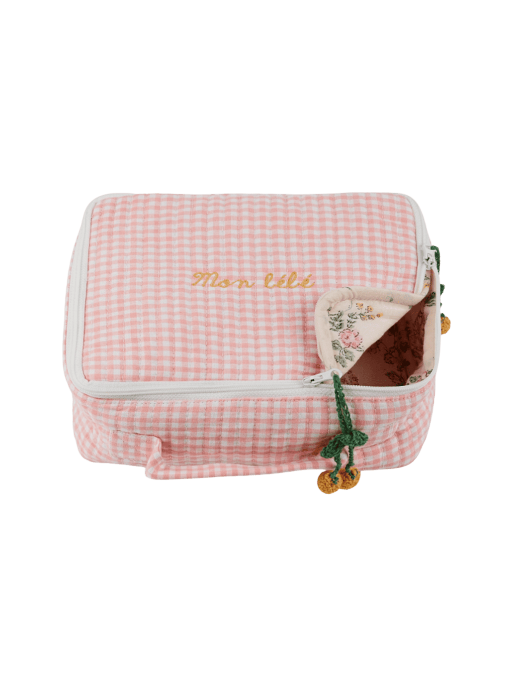 Bawełniana walizka Mini Malette VICHY ROSE VIVI