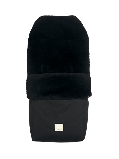 Nieprzemakalny śpiworek do wózka z wełną merino BLACK