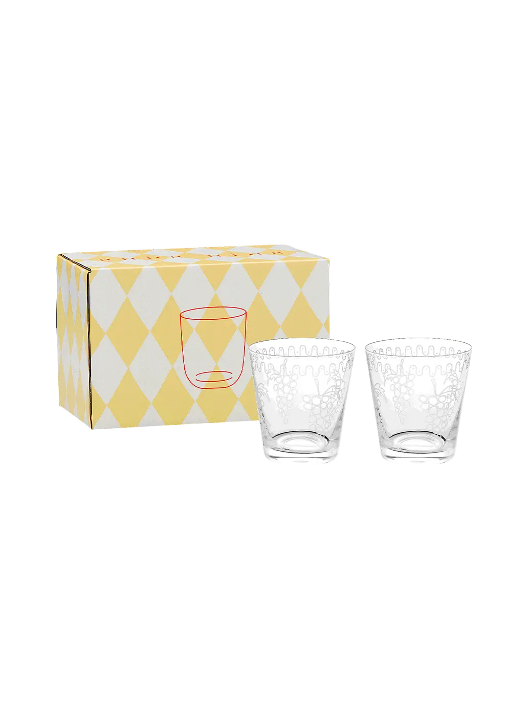 Grapevine Water Glass Set of 2 Anna + Nina BEBE Concept 