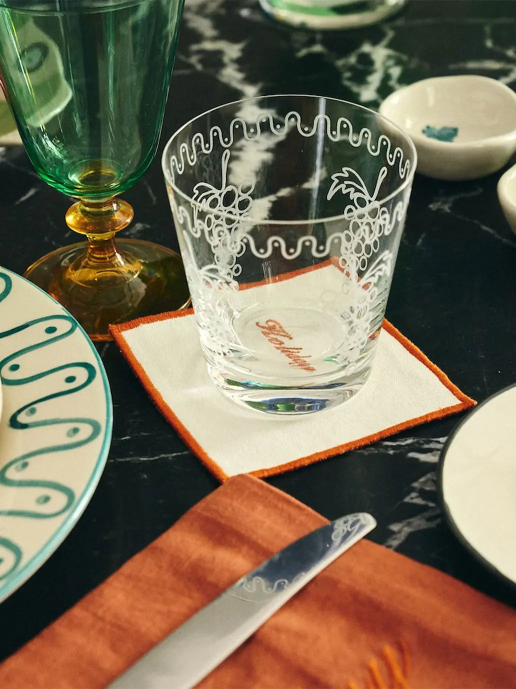 Grapevine Water Glass Set of 2 Anna + Nina BEBE Concept 