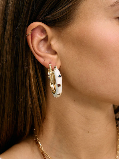 Kolczyki Tutti Frutti Hoop Earrings BRASS GOLD PLATED