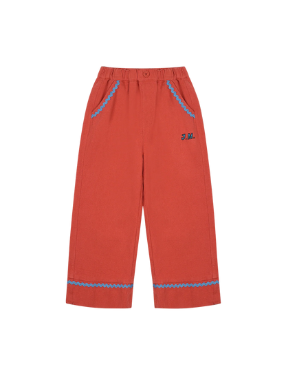 Spodnie Jellymallow ZIgzag Woven Pants Brick BRICK