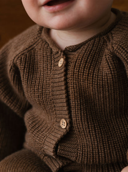 Merino cardigan Inga MOCHA