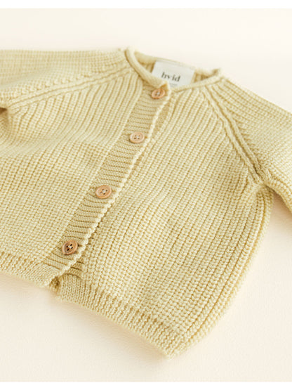 Merino cardigan Inga LIGHT YELLOW