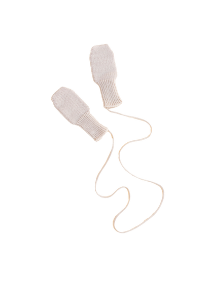 Weiche Fäustlinge aus Merinowolle CREAM