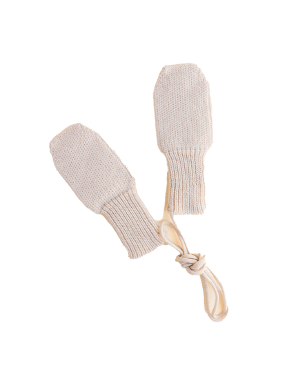 Weiche Fäustlinge aus Merinowolle CREAM