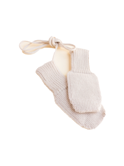 Weiche Fäustlinge aus Merinowolle CREAM