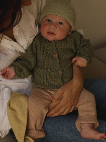 Merino cardigan Inga ARTICHOKE