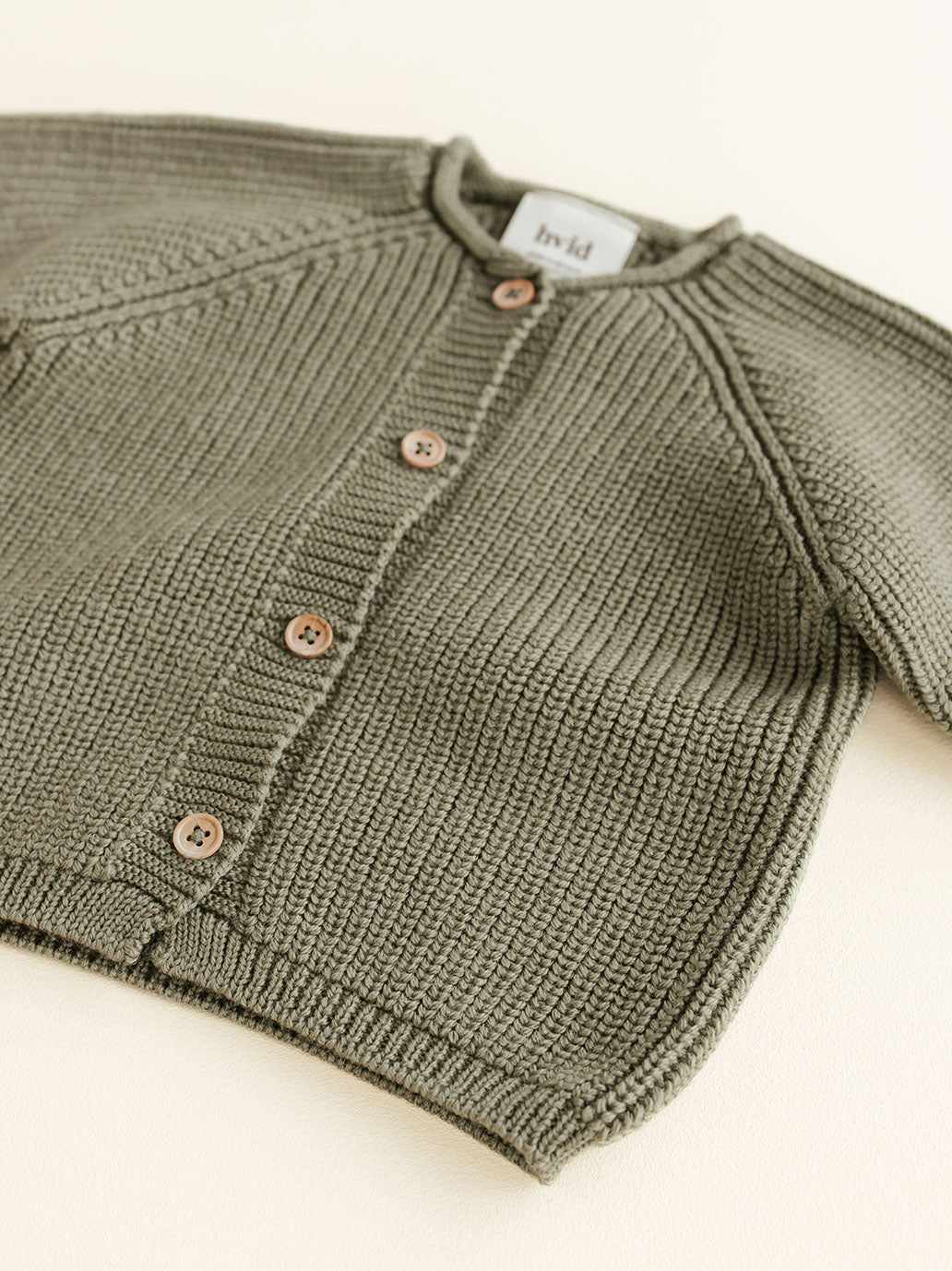 Merino cardigan Inga ARTICHOKE