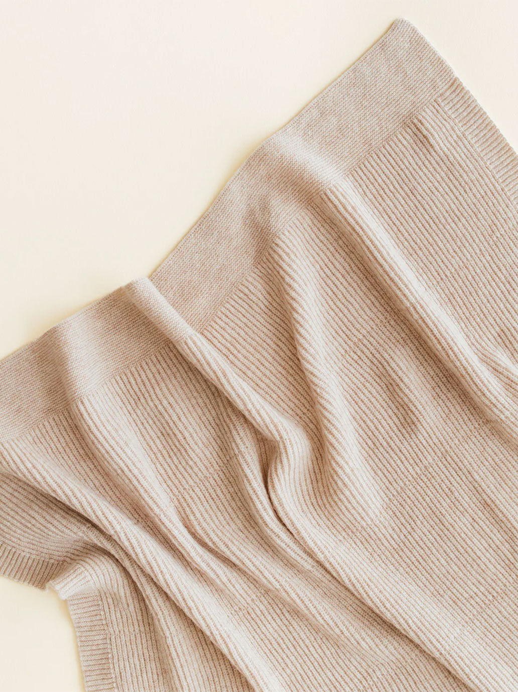 Duży koc z wełny merino Gaston SOFT BEIGE