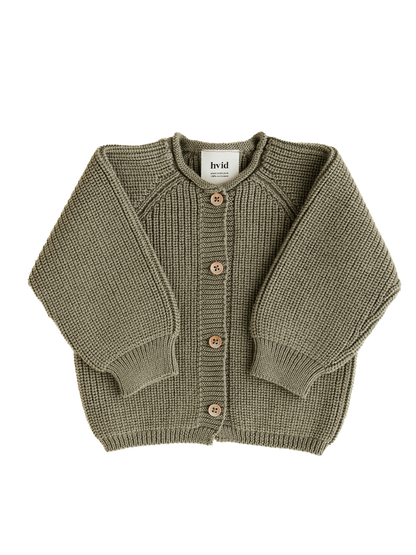 Merino cardigan Inga ARTICHOKE