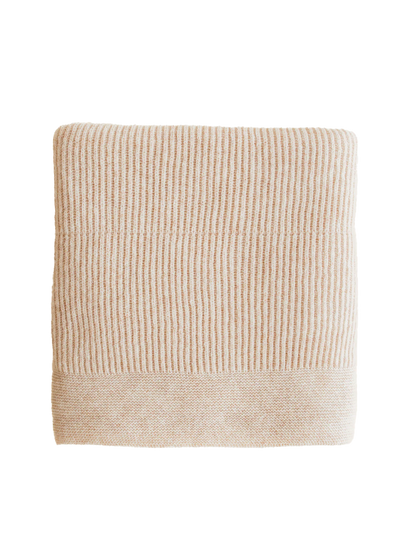 Duży koc z wełny merino Gaston SOFT BEIGE
