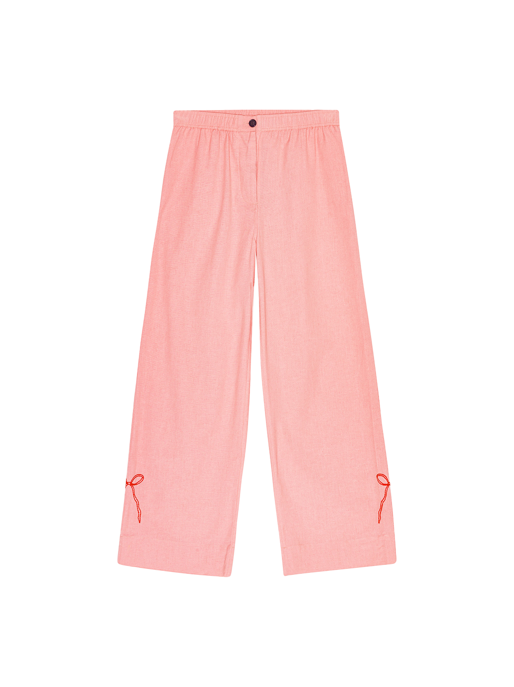 Spodnie Polly embroidery pants relaxed FLAMINGO