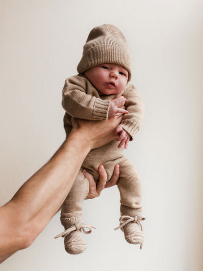 Berretto Merino Neonato 0+ SAND