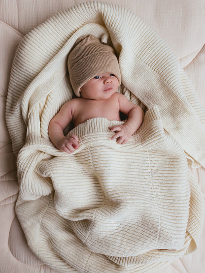 Berretto Merino Neonato 0+ SAND