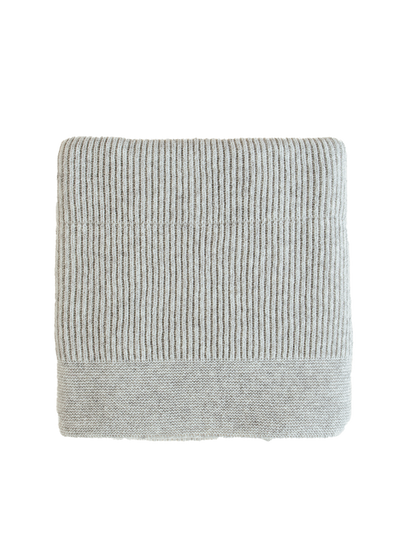 Duży koc z wełny merino Gaston SOFT GREY
