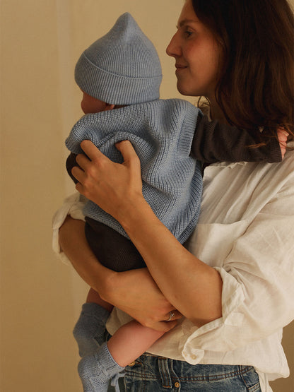 Baby merino Harvey vest LIGHT BLUE