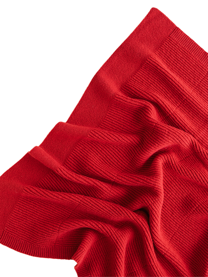 Large Merino wool blanket Gaston APPLE RED