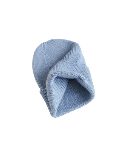 Czapka niemowlęca merino Fonzie Newborn LIGHT BLUE