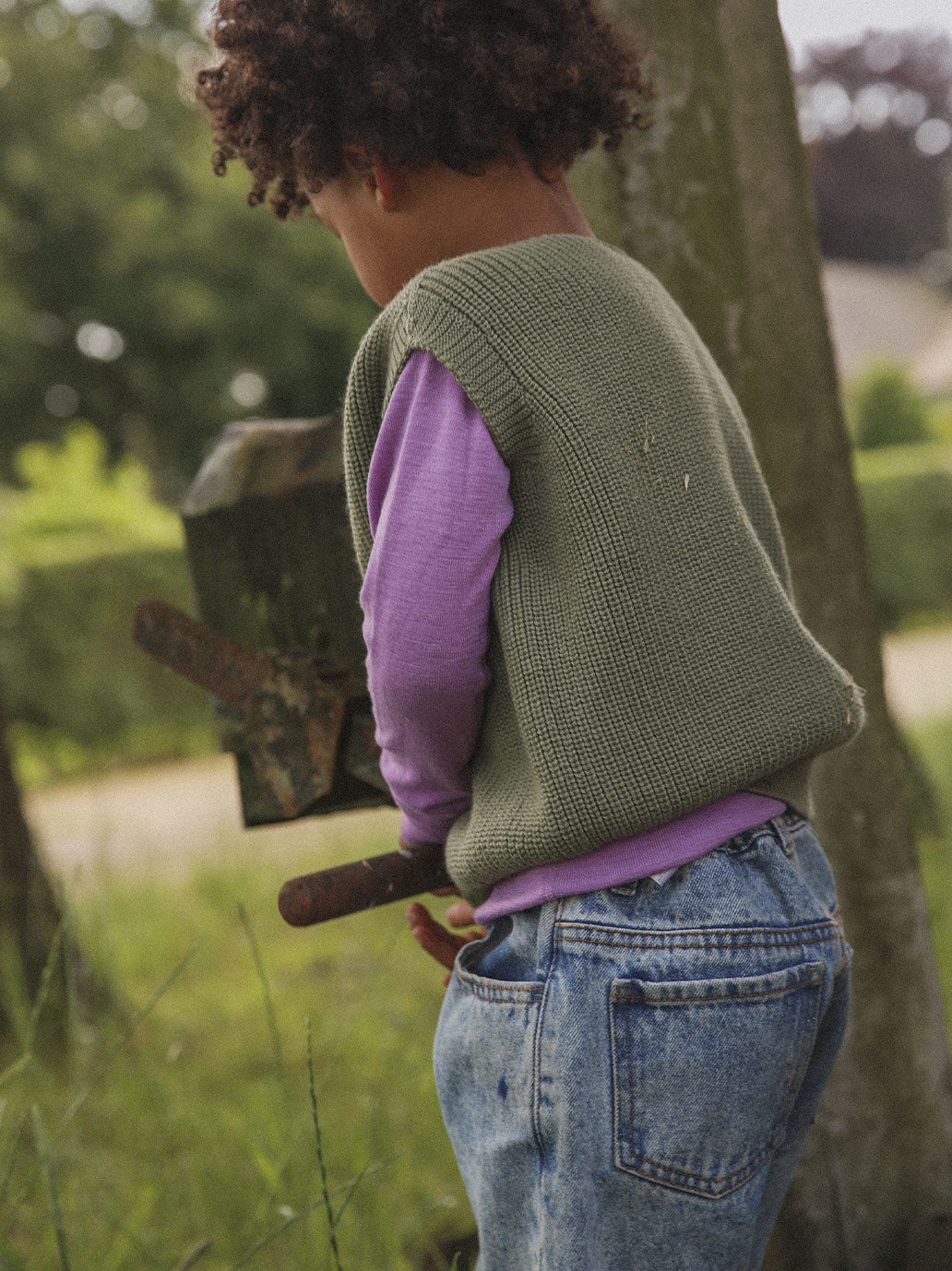 Merino Harvey vest ARTICHOKE