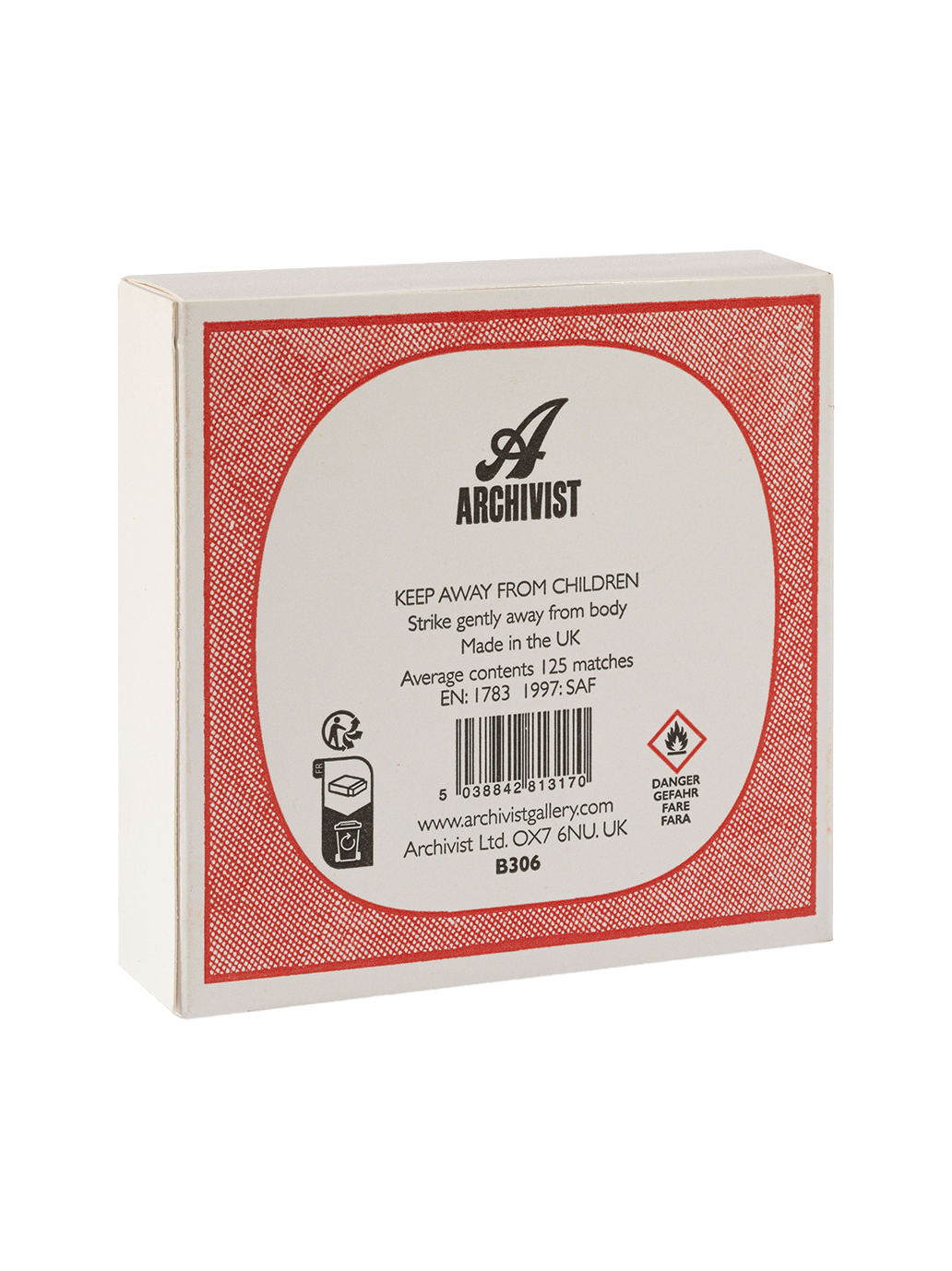 Luxury matches in a decorative square box TWO ROSES