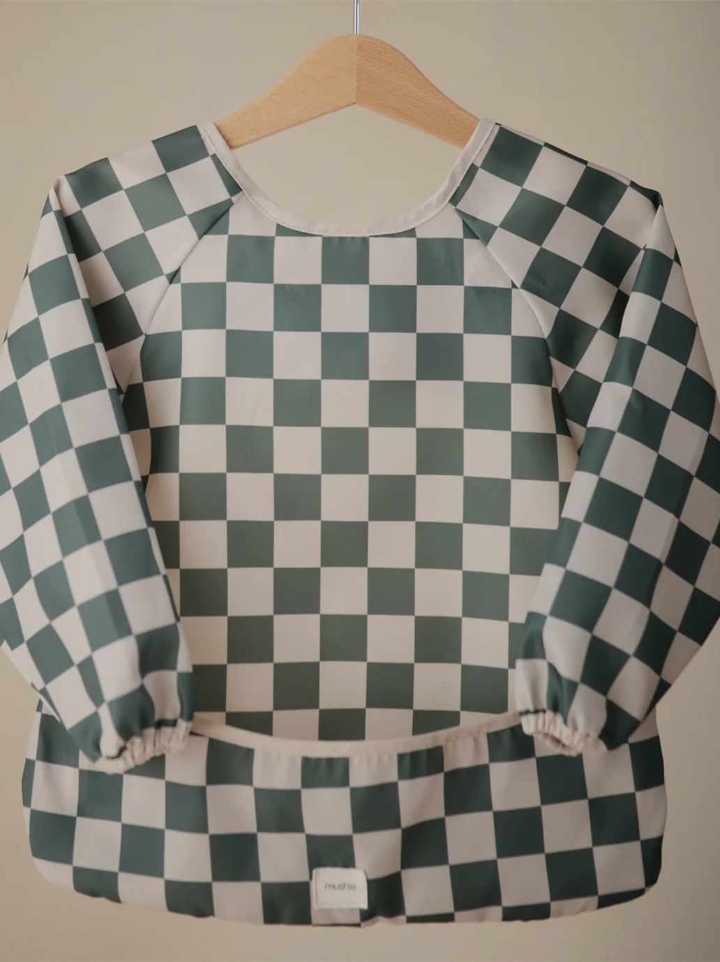 Babero de manga larga OLIVE CHECK