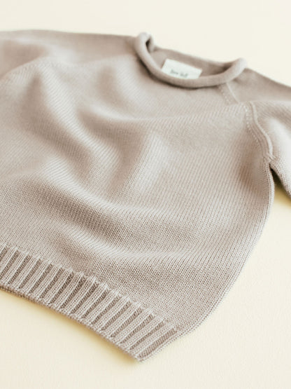 Bezešvý svetr z merino vlny Georgette PEBBLE