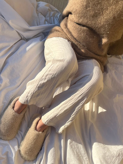 Pantofole in lana merino PEANUT