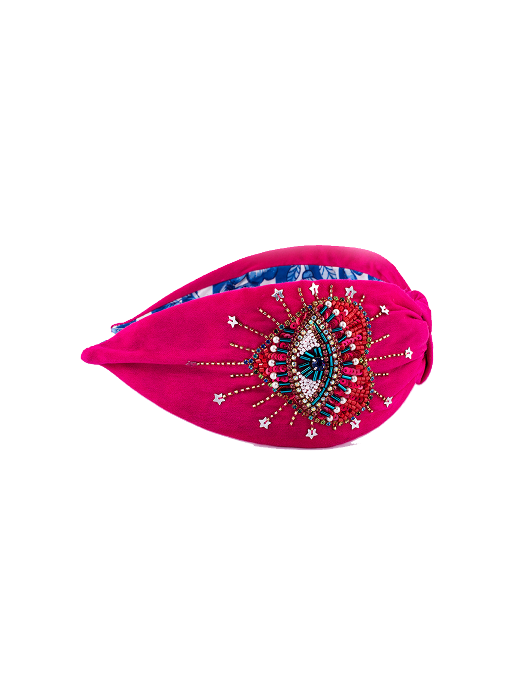 Cerchietto ricamato a mano FUCHSIA HEART