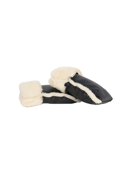 Prémiové potažené rukavice do kočárku z merino vlny MILK