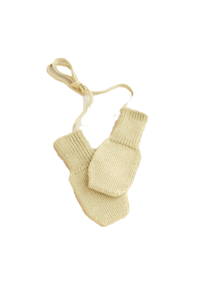 Weiche Fäustlinge aus Merinowolle YELLOW