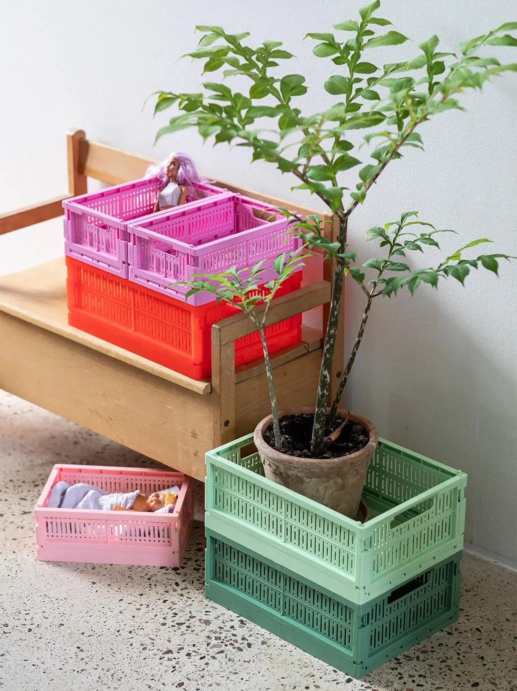 Skrzynka modułowa z recyclingu Made Crate BEBE Concept 
