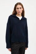 Dean V-neck Merino Jumper NAVY