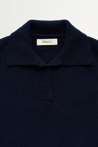 Dean V-neck Merino Jumper NAVY
