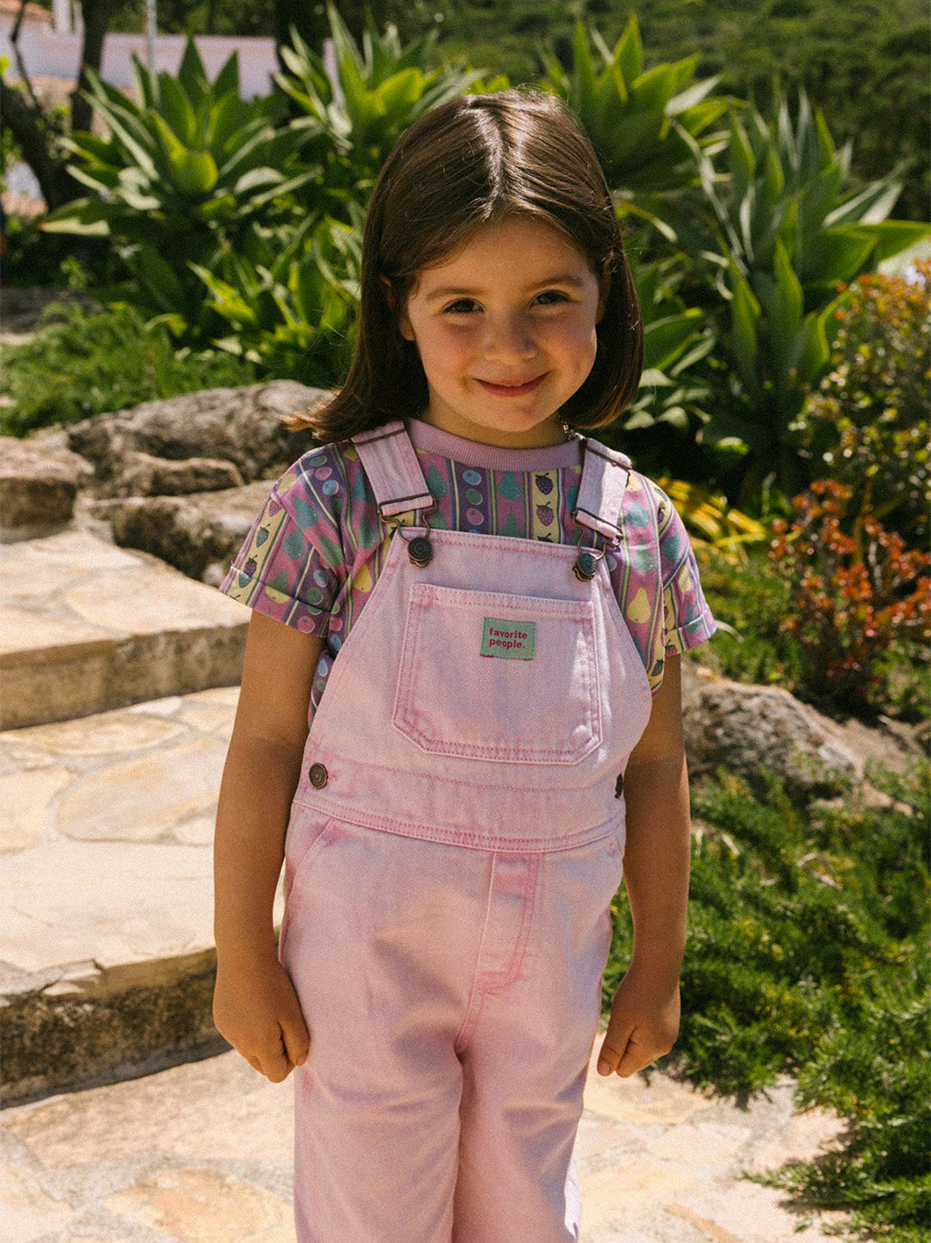 Ogrodniczki dla dzieci FUCHSIA PINK