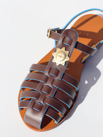 Fisherman Sandals DARK BROWN/BLUE TOUCH SUN