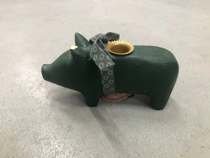 OUTLET Drewniany świecznik świnka Christmas Pig Medium - uszkodzona bébé concept BÉBÉ Concept 