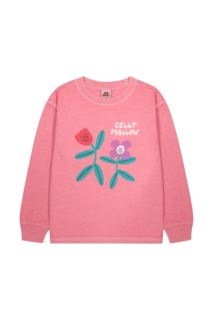Floral Pig Long-Sleeve T-Shirt PINK