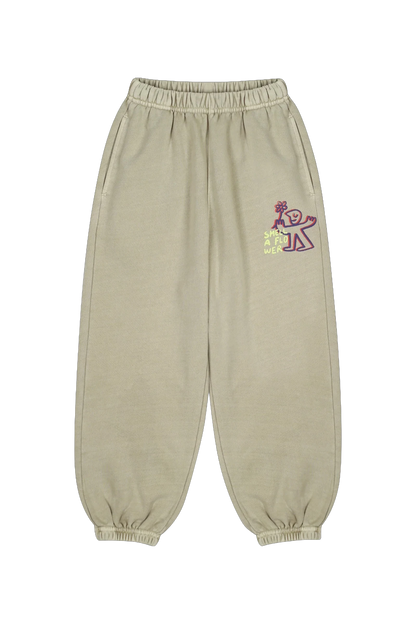 Flower Aladdin Pants KHAKI