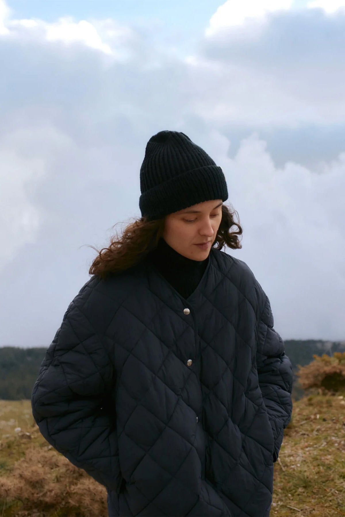 Ciepła czapka beanie z wełny merino BLACK