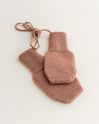 měkké palčáky z merino vlny TERRACOTTA