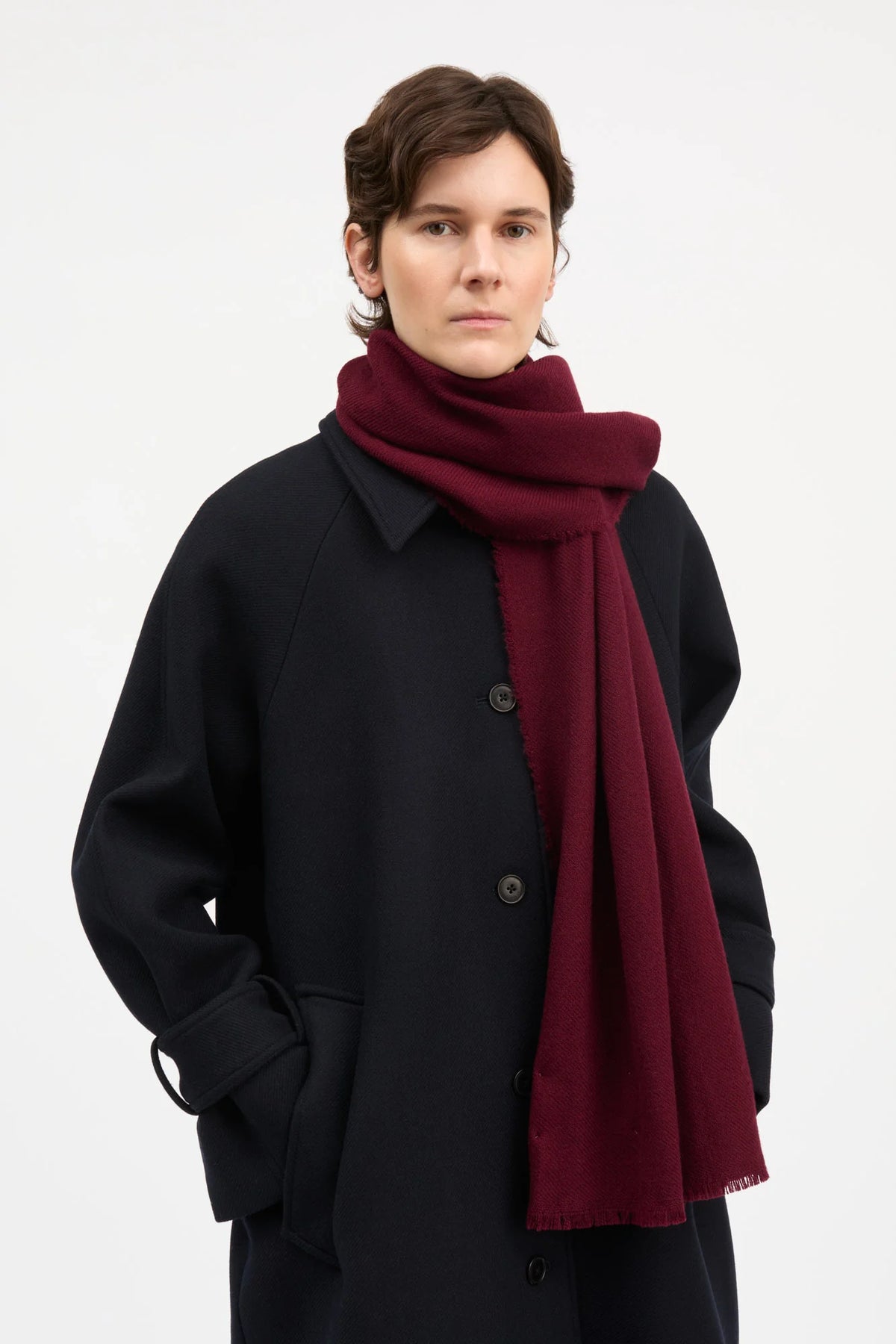Wełniany szal Nadine Scarf AUBERGINE