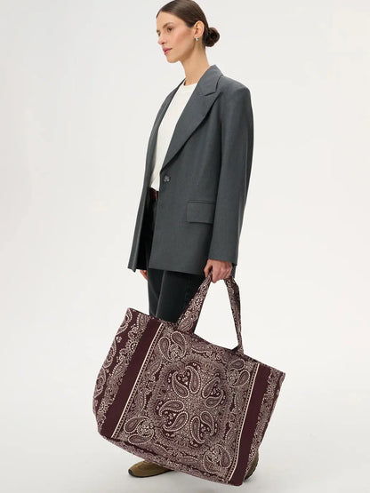 Duża torba shopper Capri Burgundy LEBRAND BEBE Concept 