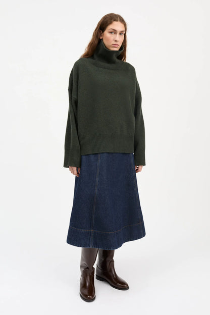 Silene Merino T-Neck DARK GREEN