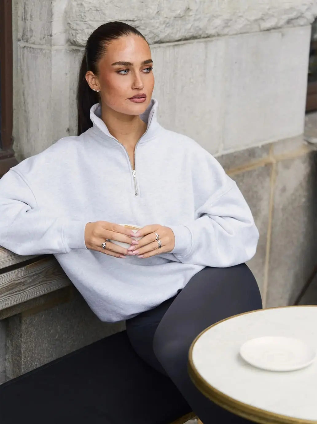 Sisterly Tribe Oversized Half Zip Sweatshirt Sisterly Tribe BEBE Concept 