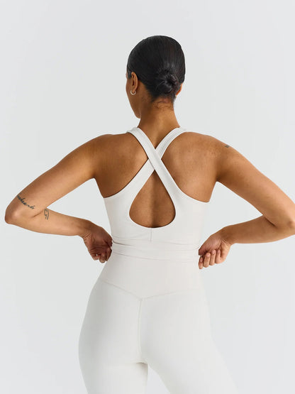 Softsculpt V-neck Cross Back Bra MARSHMALLOW