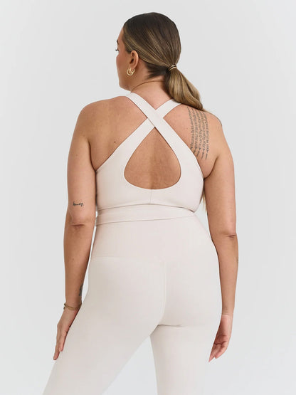 Softsculpt V-neck Cross Back Bra MARSHMALLOW