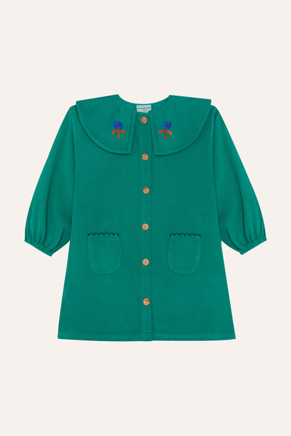 Daisies Embroidery Green Dress GREEN