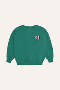 Smiling Face Green Sweatshirt GREEN