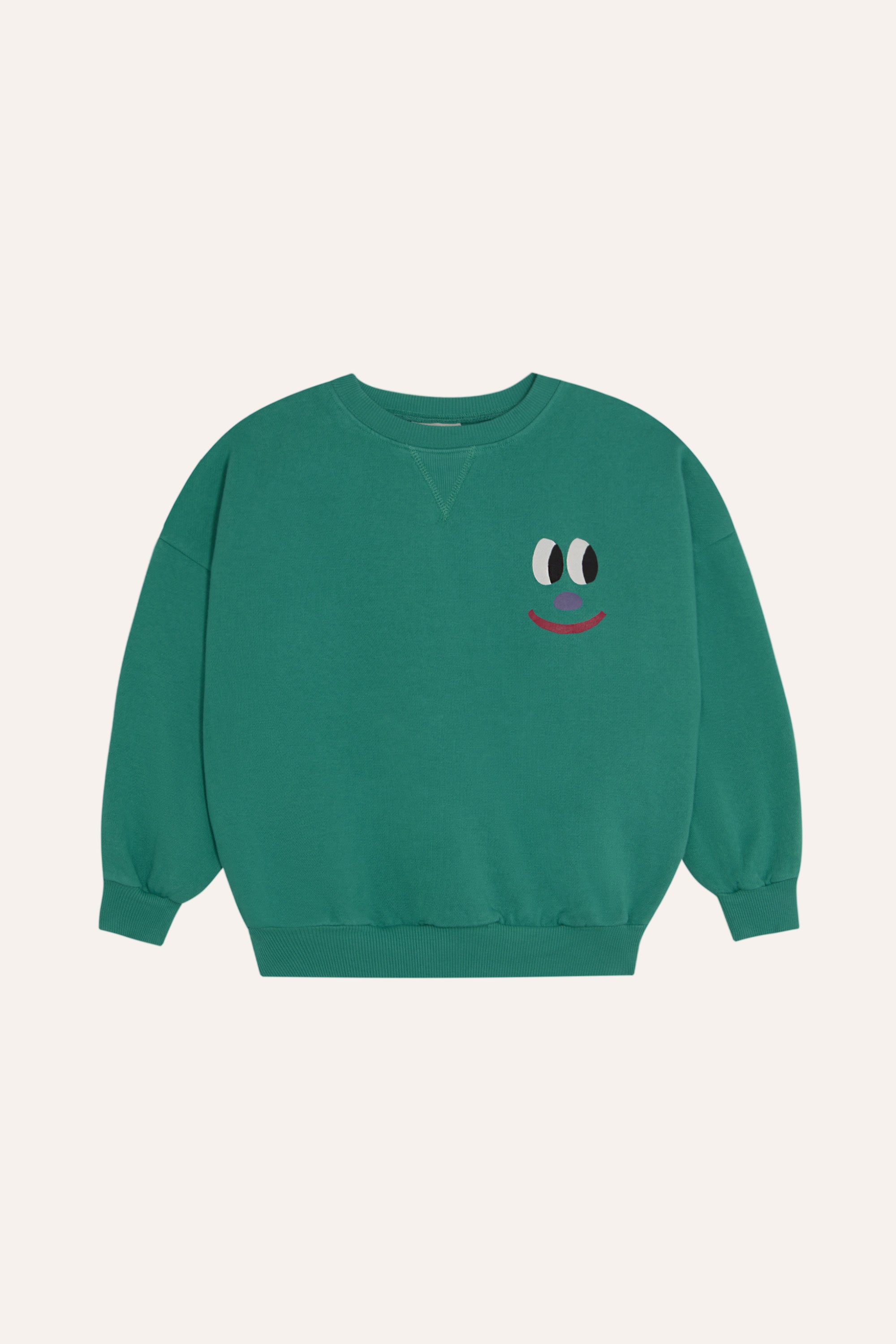 Smiling Face Green Sweatshirt GREEN